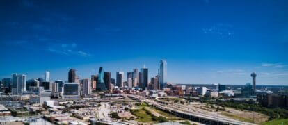 Aerial view Dallas skyline