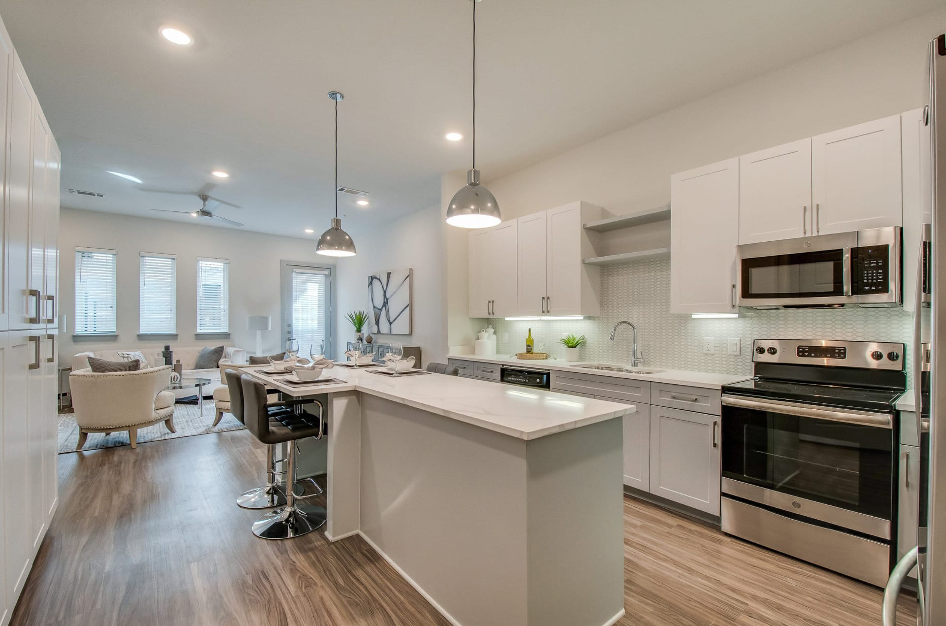 Apartment kitchen and living room
