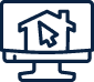 Real estate website icon on computer screen